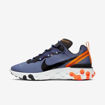 Nike React Element 55 SE - Férfi Utcai Cipő - Sötétkék/Narancssárga/Fehér/Fekete